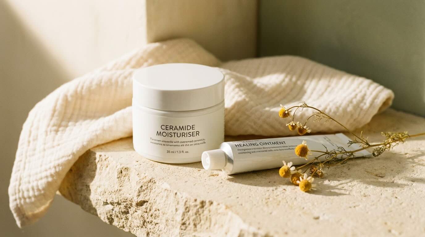 why your moisturiser stings barrier repair products on warm stone surface
