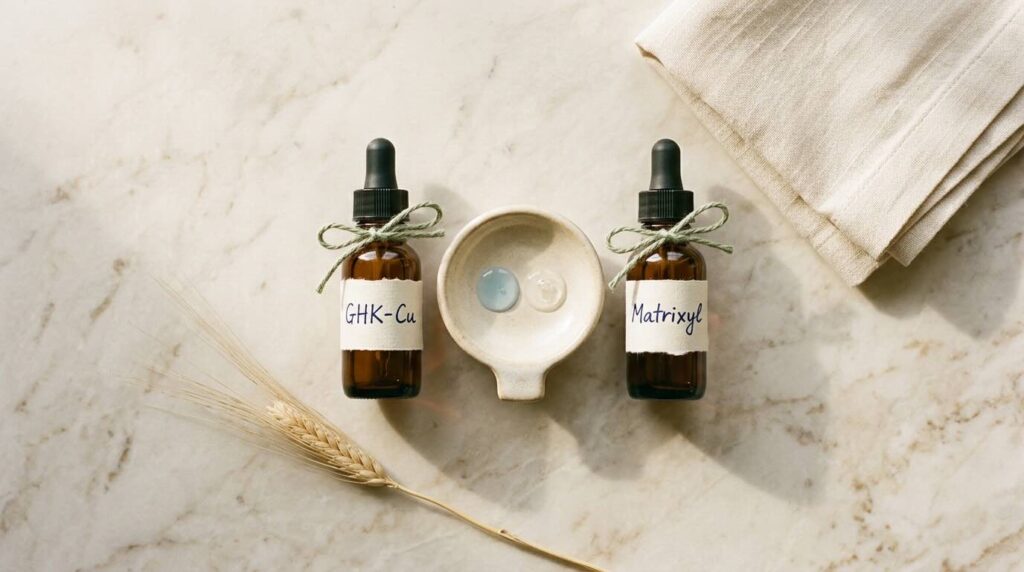 matrixyl 3000 vs ghk cu No more needles., Just a simple routine., Just consistency., Just peptides. , GHK-Cu + Matrixyl 3000. Thats the energy Matrixyl 3000 is a messenger peptide that utilizes two matrikines to instruct your skin to help restore its youthful appearance  Peptide Squad is meticulously